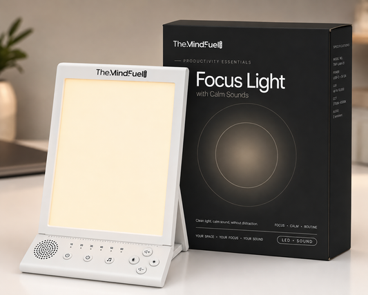 Focus Light with Calm Sound | Physical Buttons | LED Desk Lamp + Timer